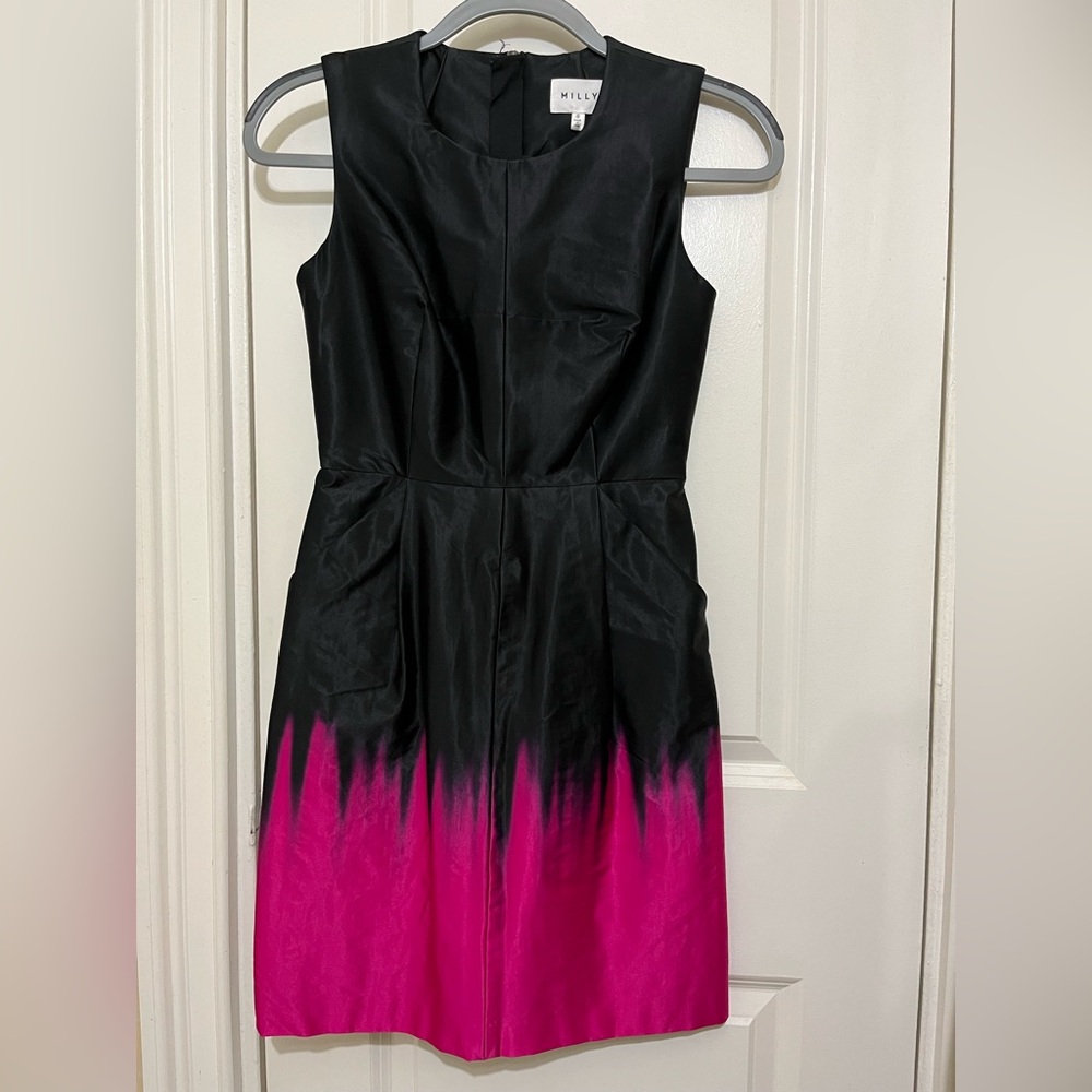 Milly NWT Black/Pink Gradient Coco Dress Sz 0